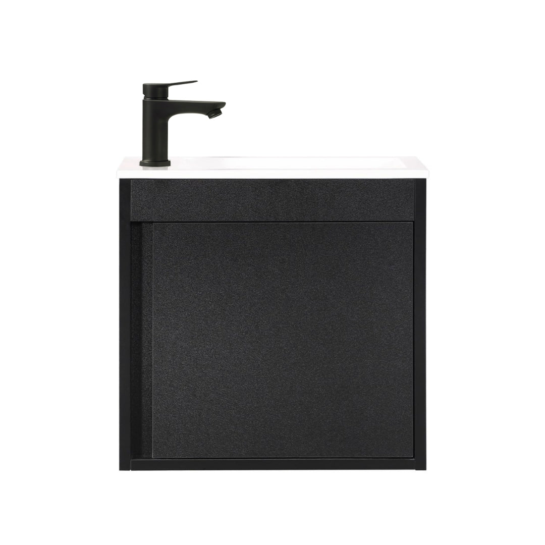 NERO Gäste-WC Waschtisch Set 50cm Schwarz