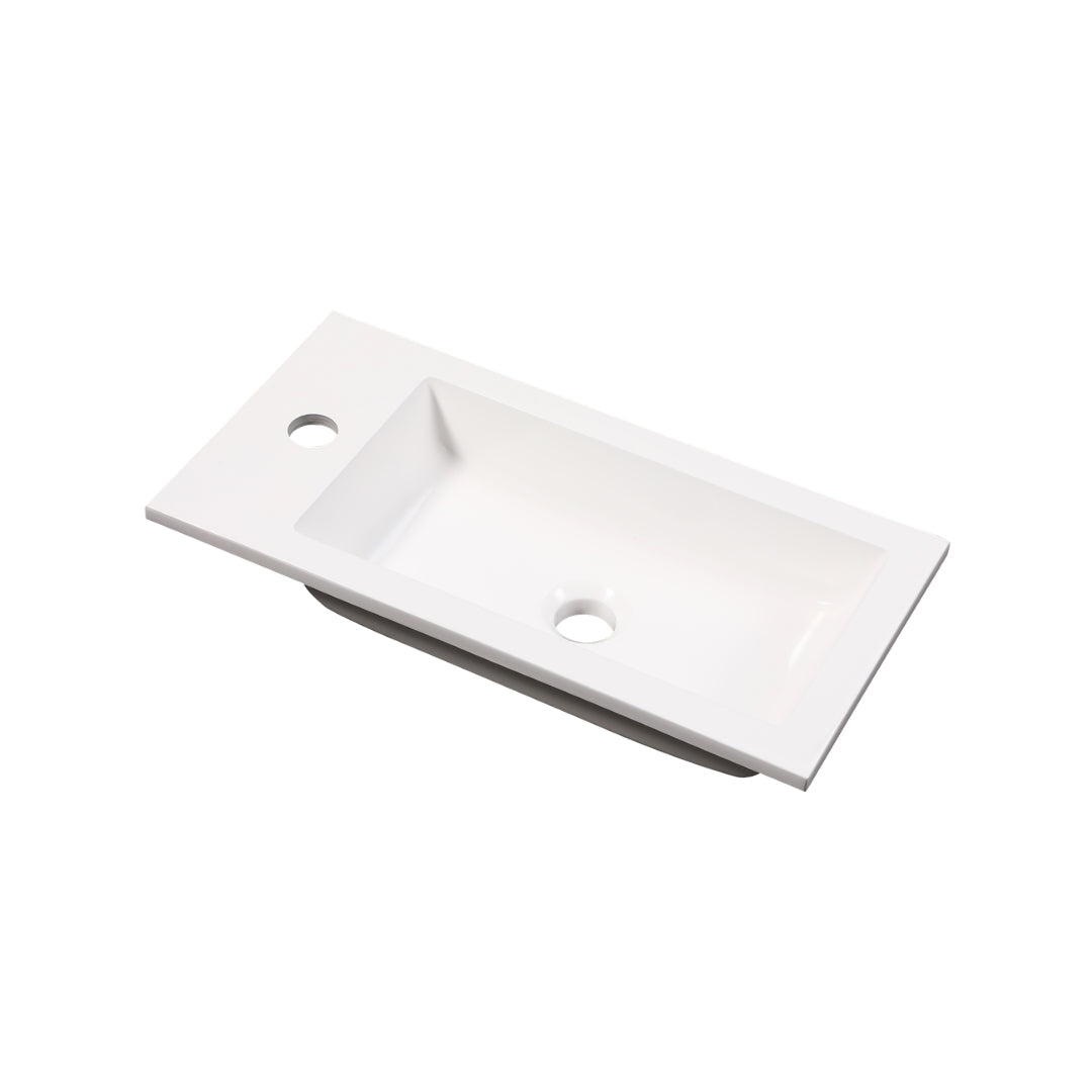 NERO Juego de Mueble de Lavabo para Aseo de Invitados 50cm Negro/Roble