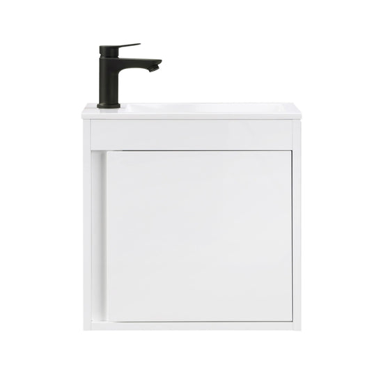 NERO Gäste-WC Waschtisch Set 50cm Hochglanz Weiß