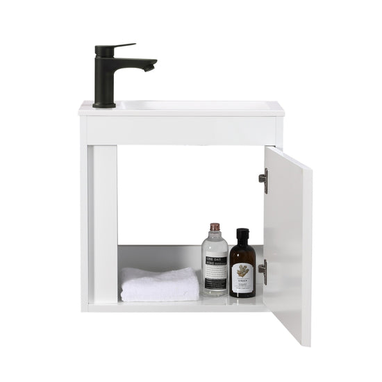 NERO Gäste-WC Waschtisch Set 50cm Hochglanz Weiß