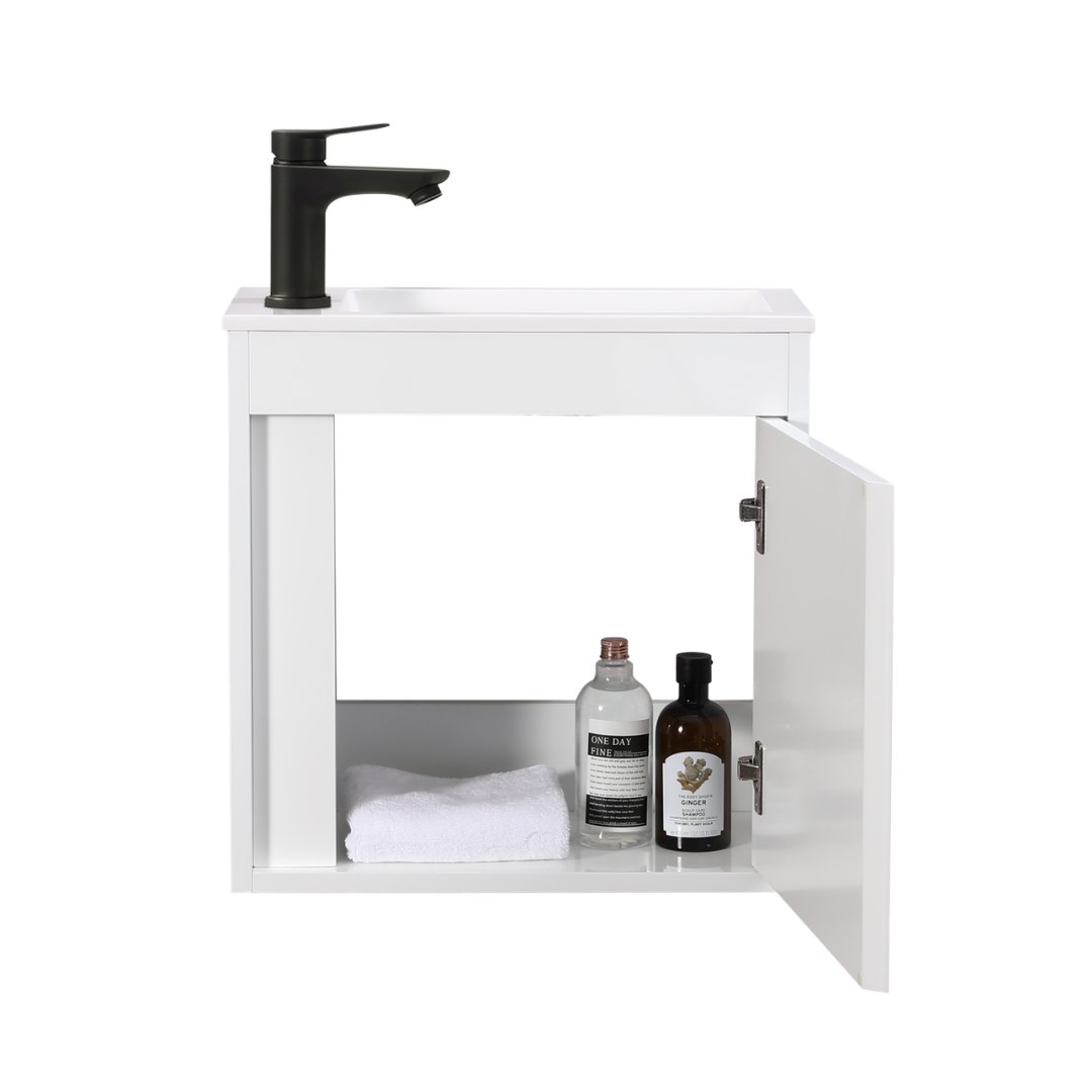 Ensemble lavabo WC invités NERO 50 cm blanc brillant