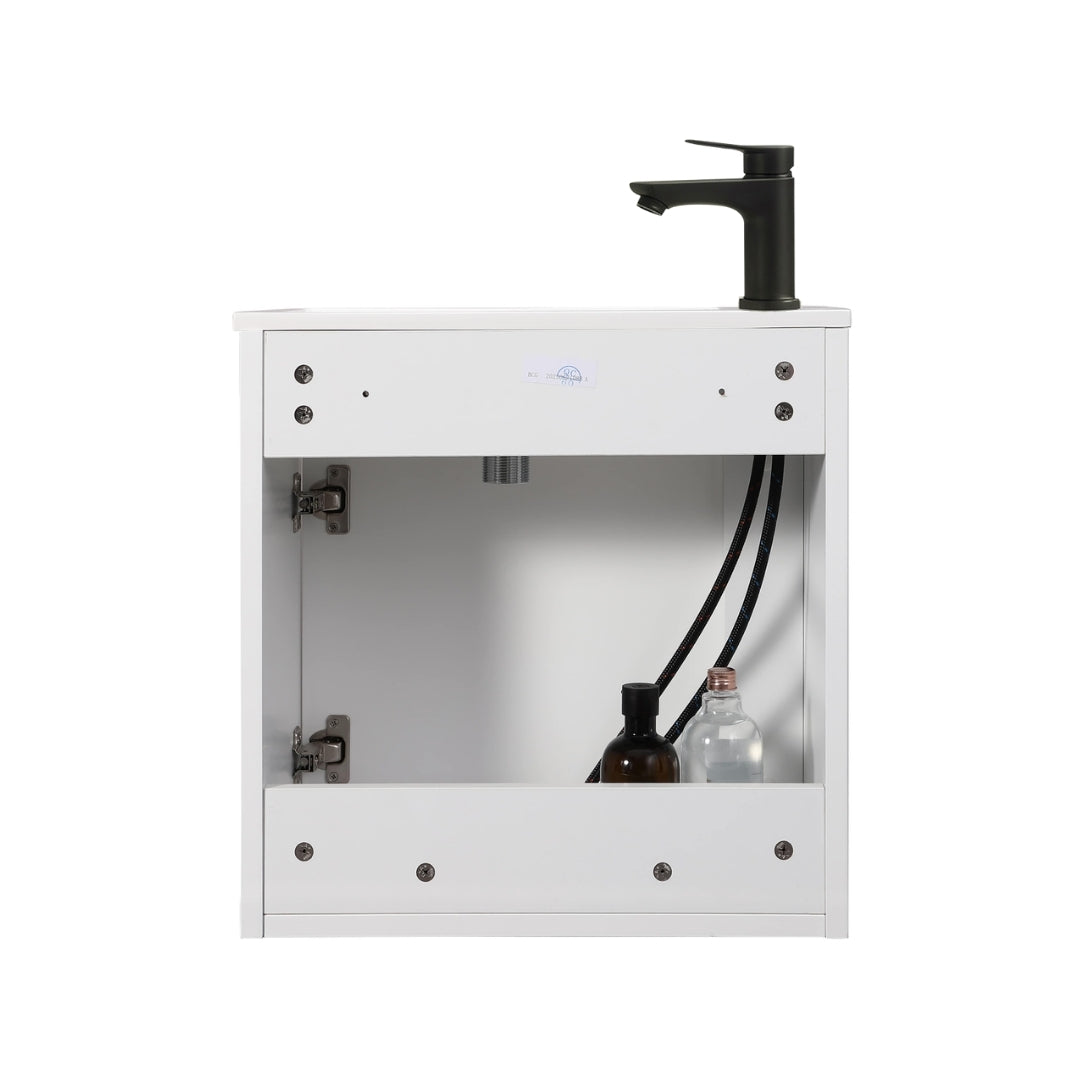 NERO Gäste-WC Waschtisch Set 50cm Hochglanz Weiß