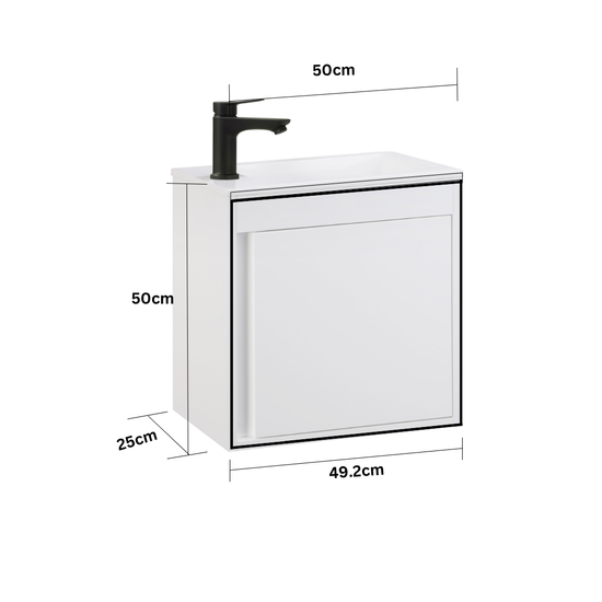Ensemble lavabo WC invités NERO 50 cm blanc brillant