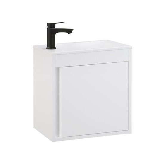 Ensemble lavabo WC invités NERO 50 cm blanc brillant