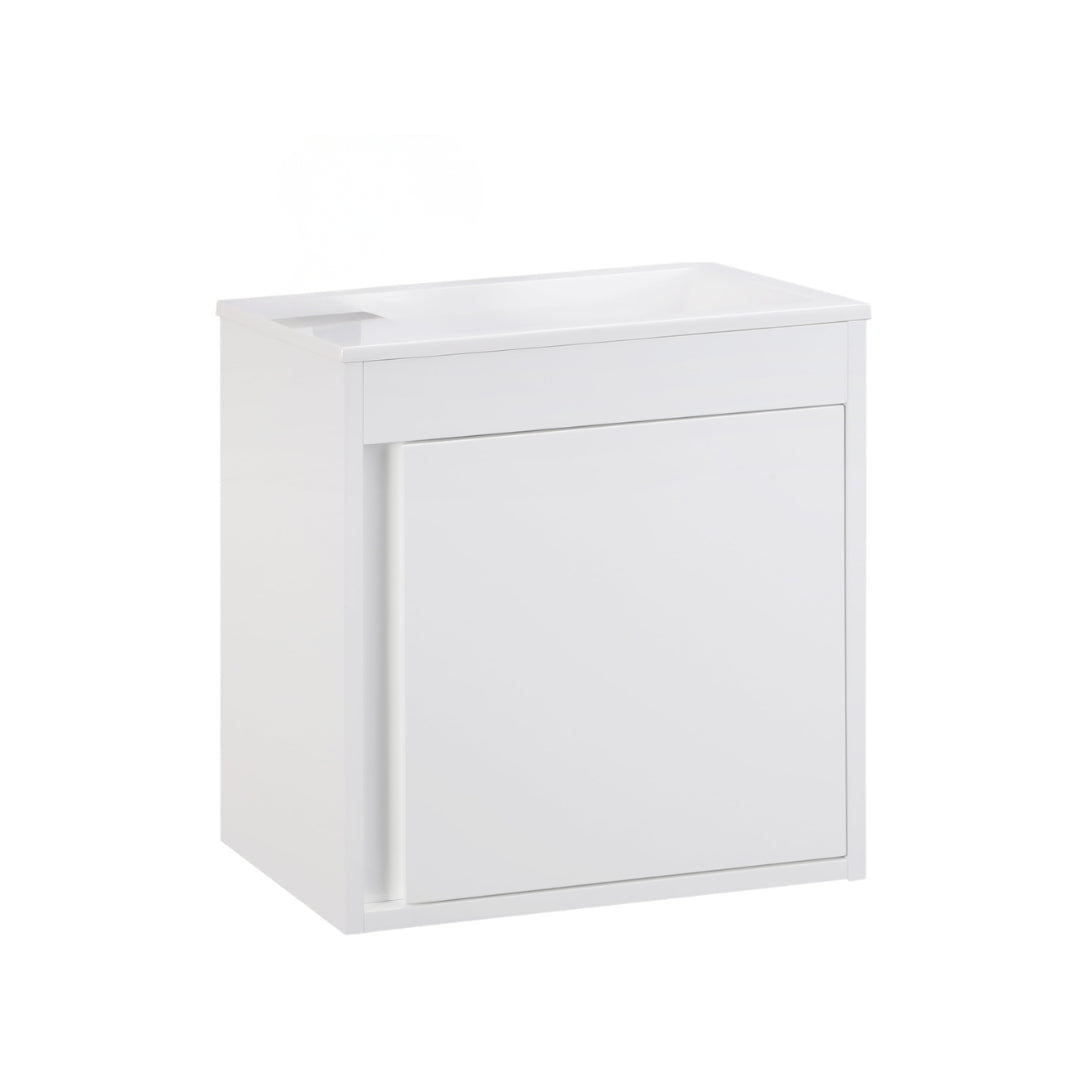 NERO Gäste-WC Waschtisch Set 50cm Hochglanz Weiß