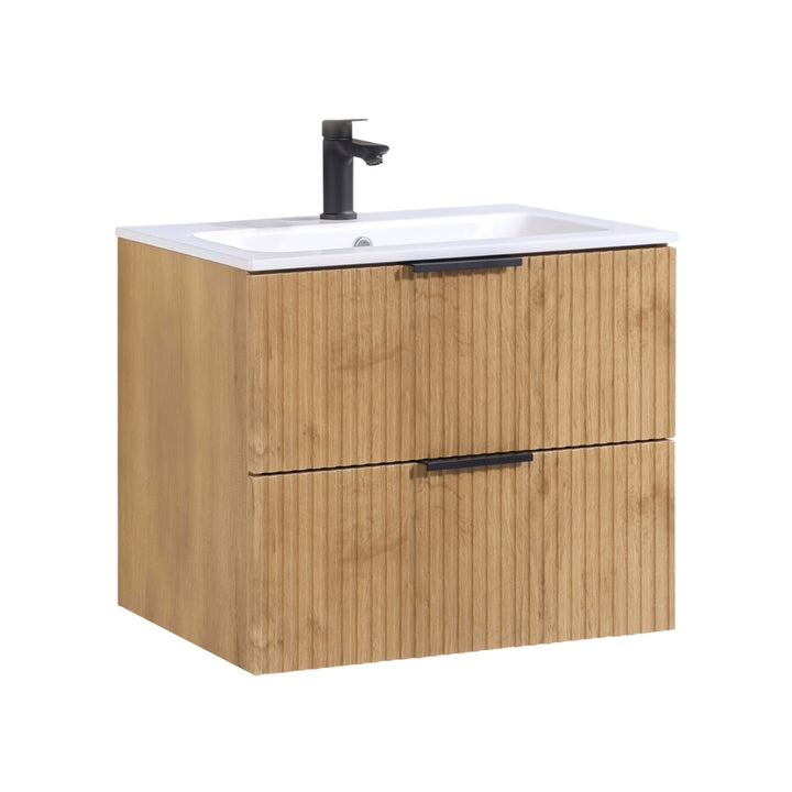 Lavabo ORLO 60cm 2 en chêne à fermeture amortie avec poignée