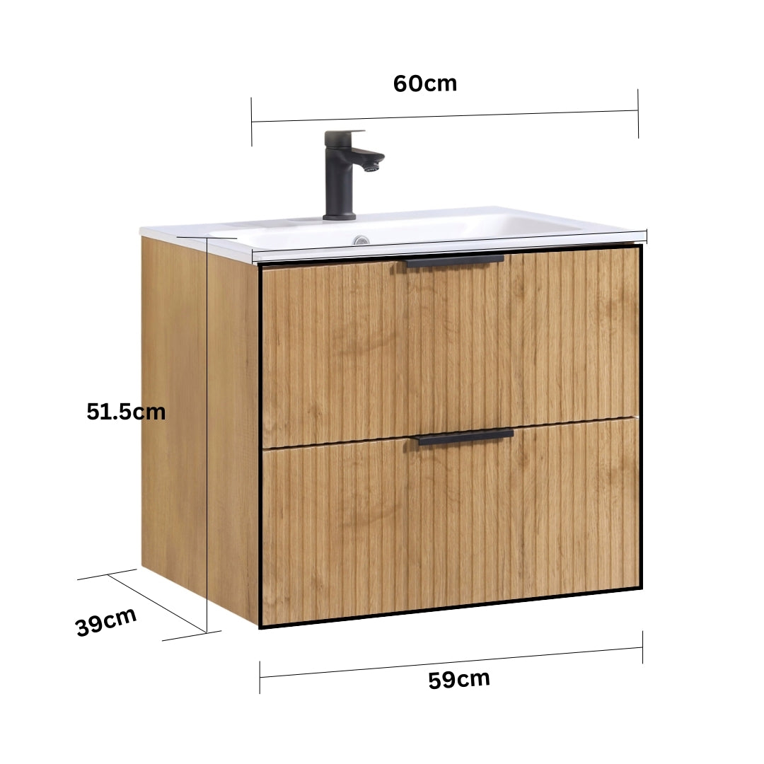 Kometmöbel Vanity 60 cm 2 Soft-Closing Oak
