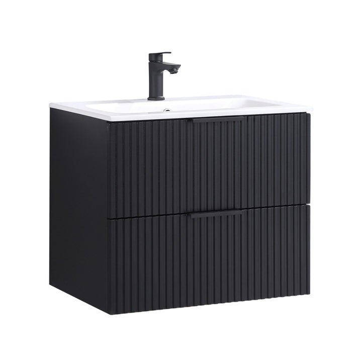 Lavabo ORLO 60cm 2 en chêne à fermeture amortie avec poignée
