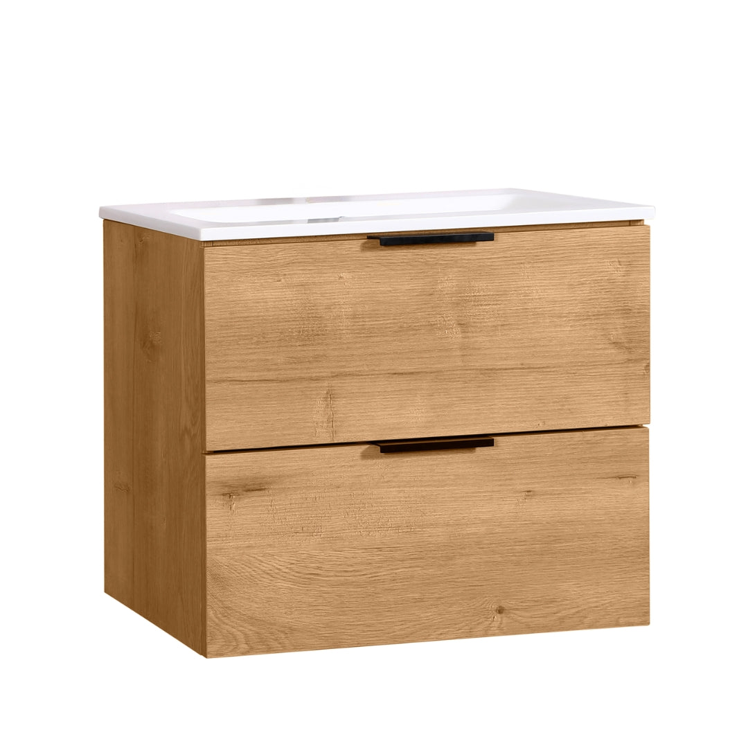 Lavabo ORLO 60cm 2 en chêne à fermeture amortie avec poignée